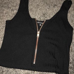 zipped up body suit
